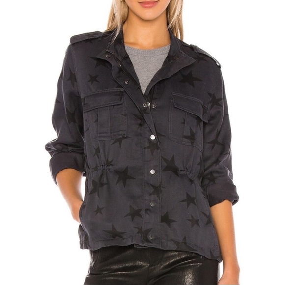 Rails Trey Utility Jacket Charcoal Oversized Stars Print Size Small Lightweight - Picture 10 of 10